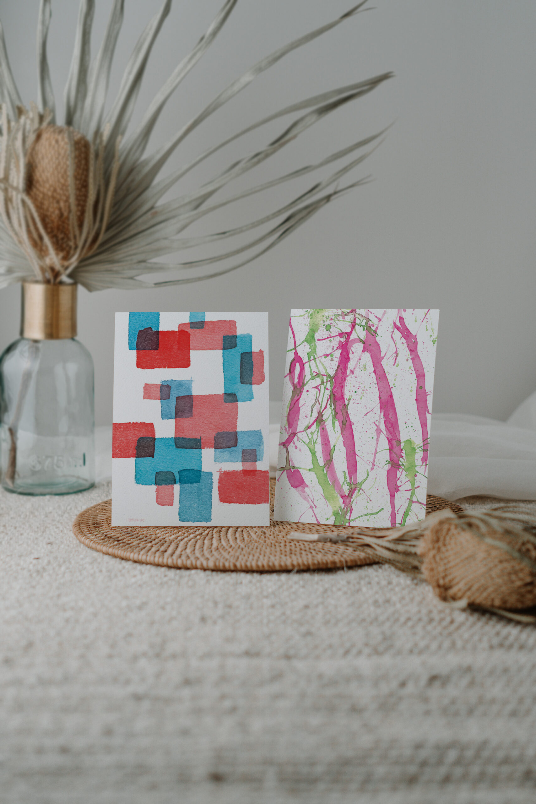 Abstract Watercolor greeting cards made by hanan art creations