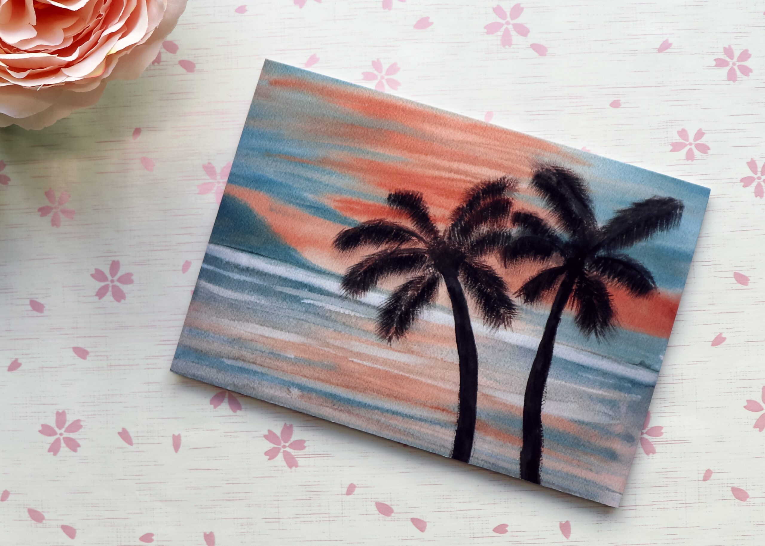 Set of Handmade Watercolor Greeting Cards skies
