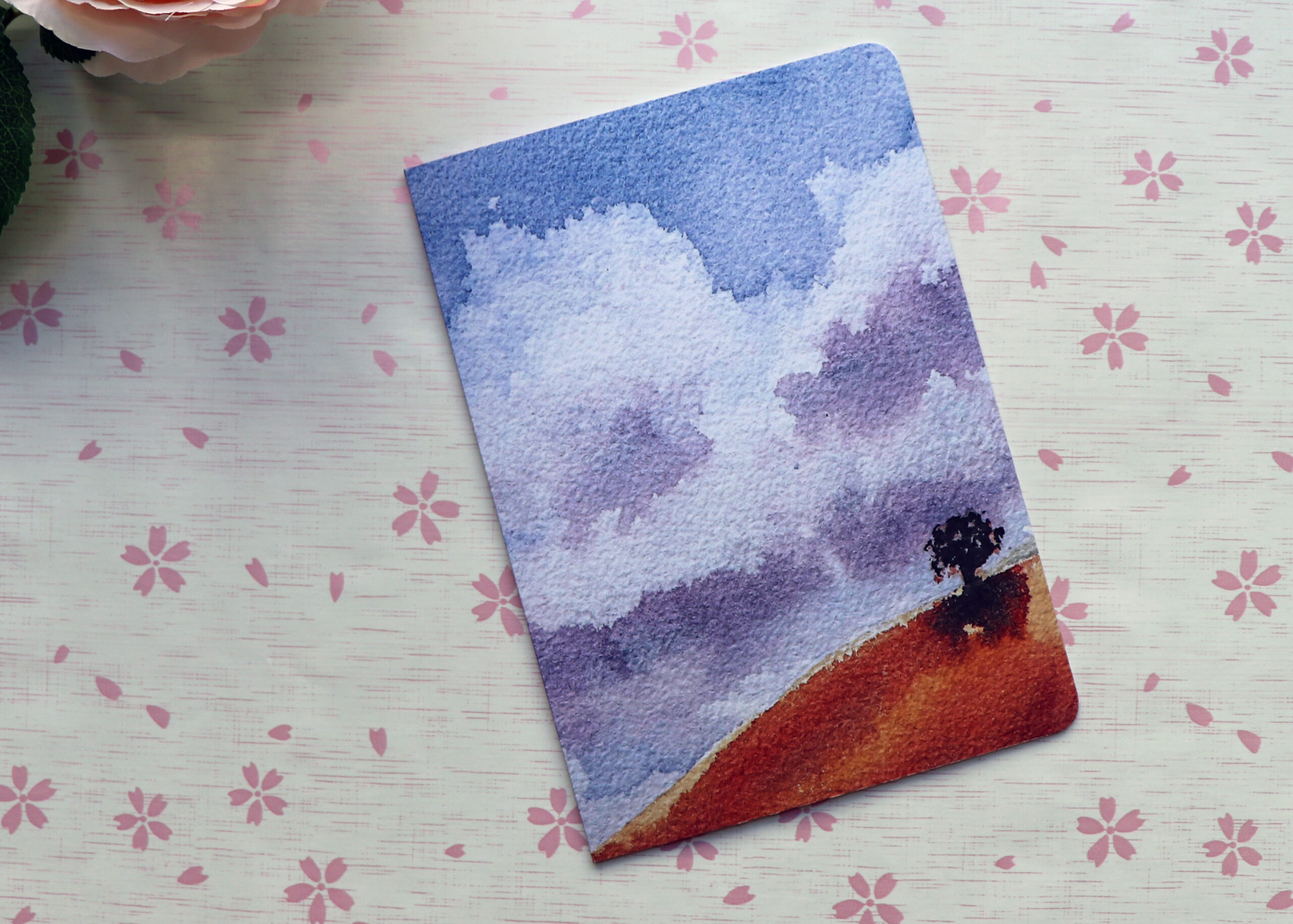 Set of Handmade Watercolor Greeting Cards skies