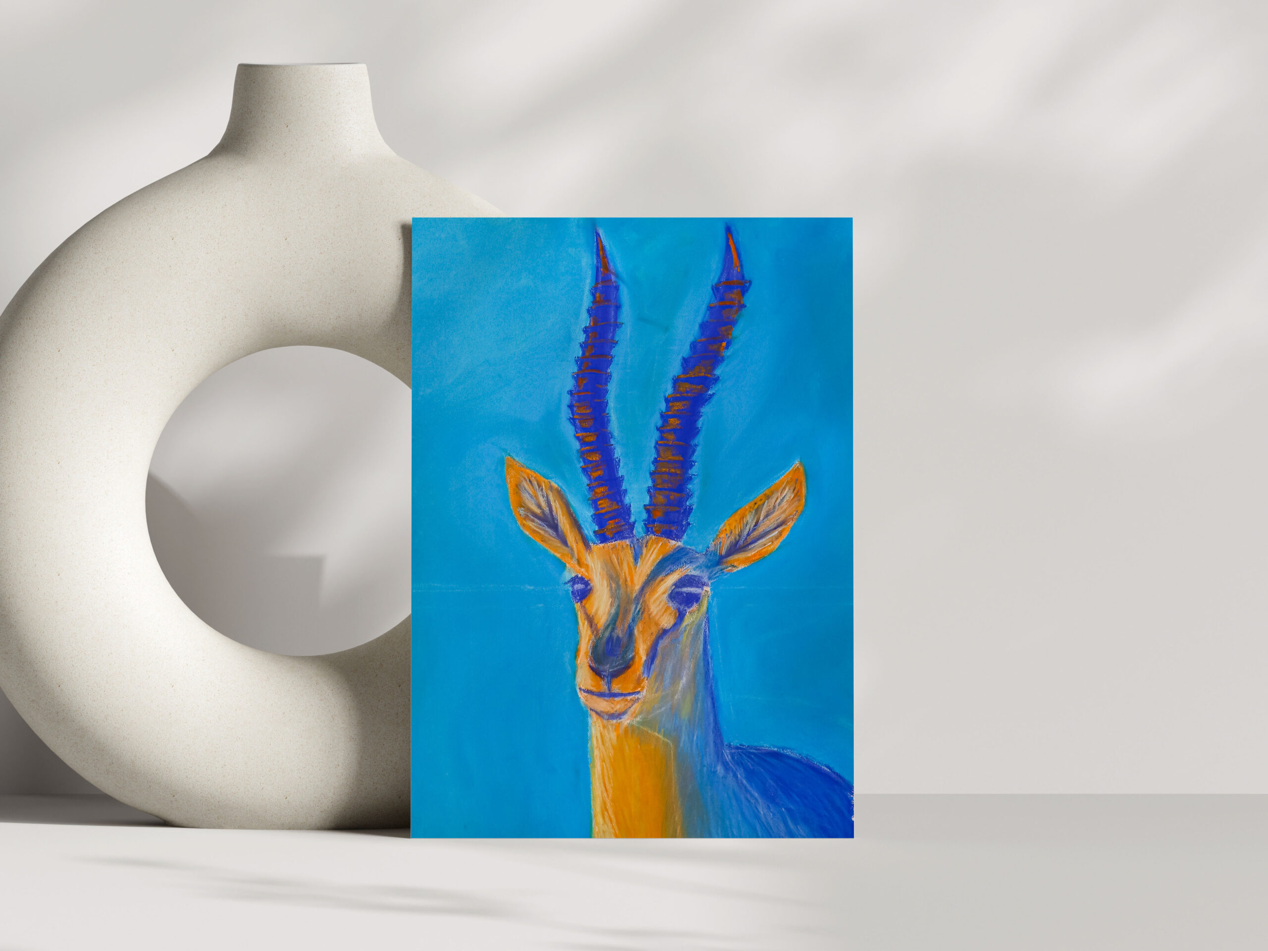 Handmade Greeting Card Set gazelles pop art