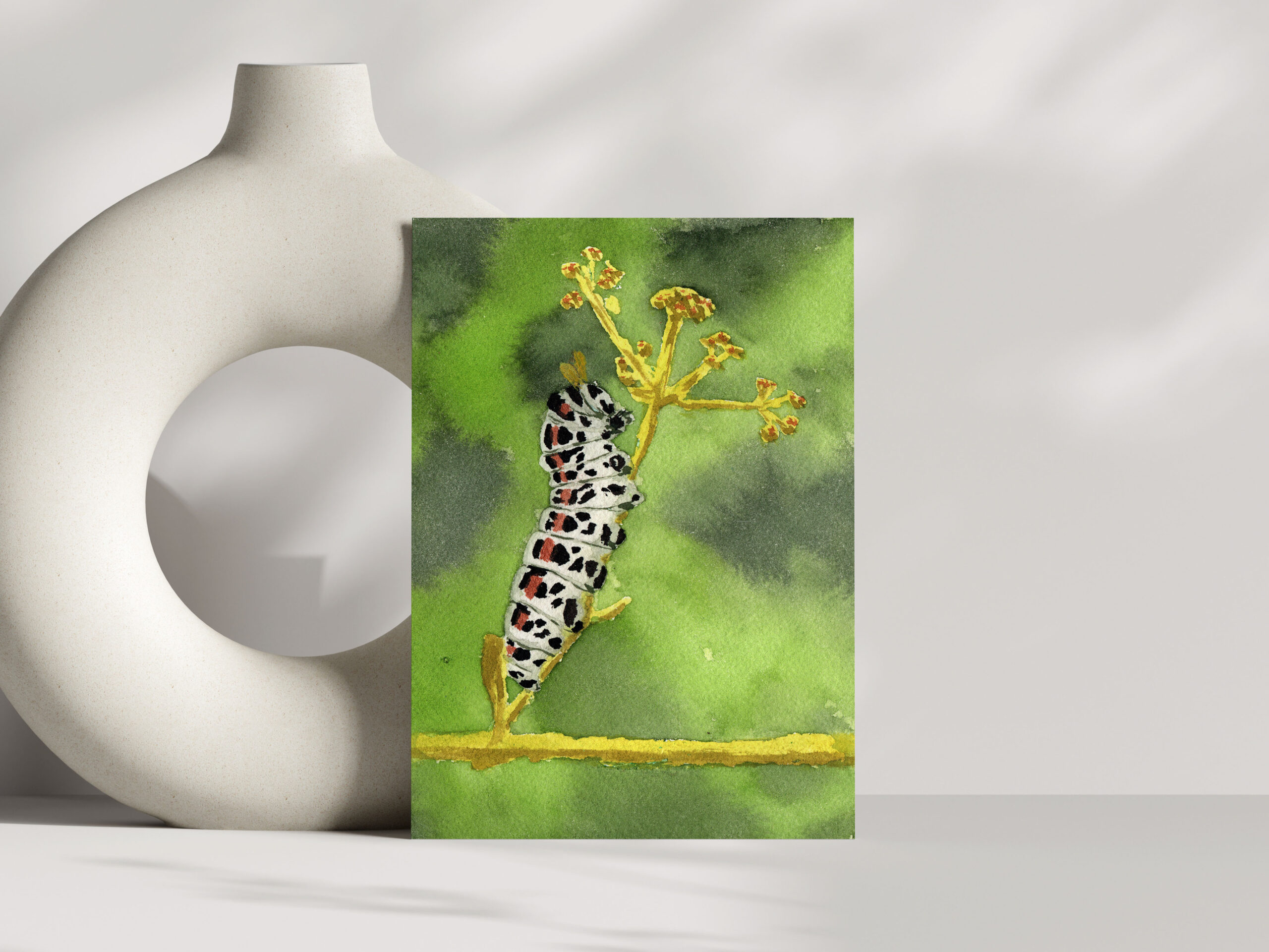 Handmade Greeting Cards Set caterpillars